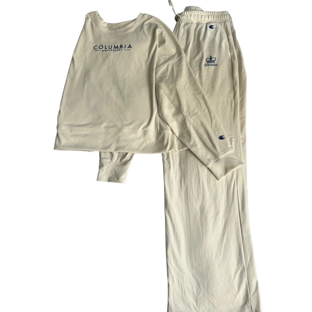 NWT Columbia University Women’s Champion butter soft crewneck and Pants large